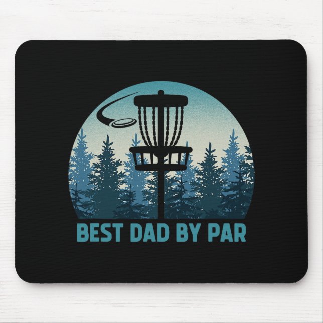 Best Dad By Par Funny Disc Golf Frisbee Golfer Fat Mouse Mat (Front)