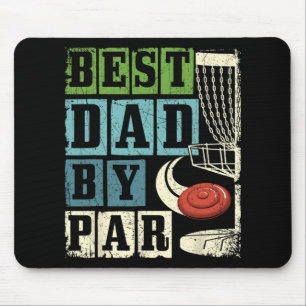 Best Dad By Par - Funny Disc Golf Player Flying Di Mouse Mat