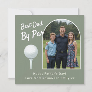 Best Dad By Par   Funny Golf Photo Father's Day Card