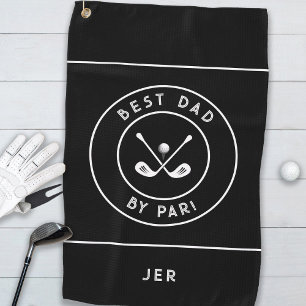 Best Dad By Par   Funny Golfer Humour Golf  Towel