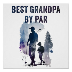 Best Dad By Par – Funny Sarcastic Golf Pun Fathers Poster