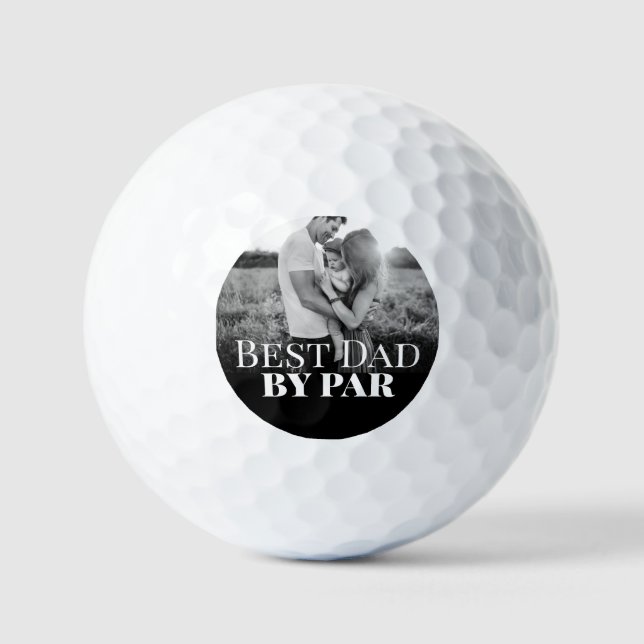 Best Dad By Par Gift For Dad  | Personalised Photo Golf Balls (Front)