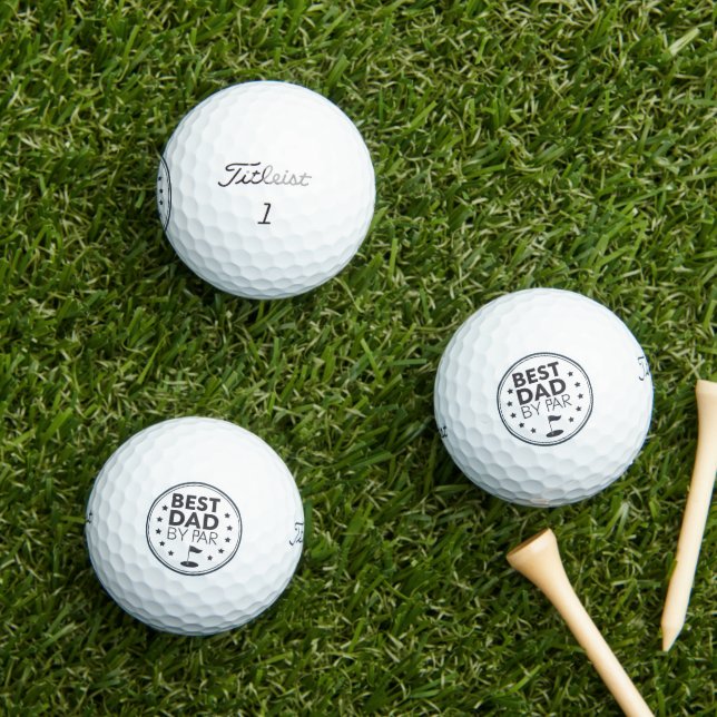Best Dad By Par Golf Badge Design Golf Balls (Insitu Grass)