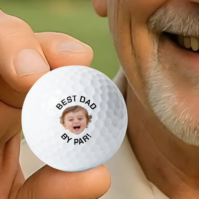 Best Dad By Par Golf Ball, New Dad, Custom Face Golf Balls (Creator Uploaded)