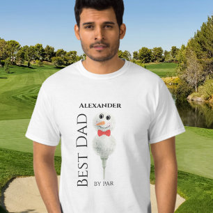 Best Dad by Par :Golf Ball Snowman with Red tie Sw T-Shirt