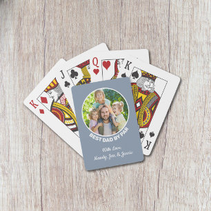 Best Dad By Par Golf Custom Photo Playing Cards
