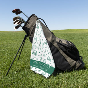 Best Dad By Par Golf Dad Custom Names Hand-drawn Towel