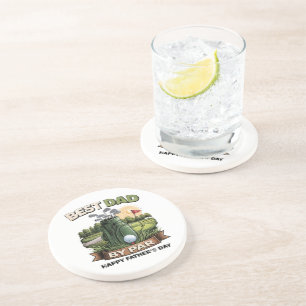 Best Dad By Par Golf Dad Funny Coaster