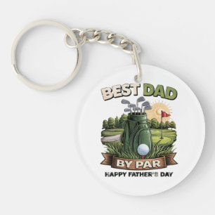 Best Dad By Par Golf Dad Funny Key Ring