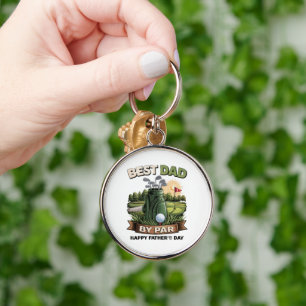 Best Dad By Par Golf Dad Funny Key Ring