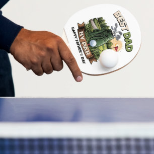 Best Dad By Par Golf Dad Funny Ping Pong Paddle
