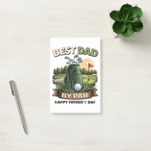 Best Dad By Par Golf Dad Funny Post-it Notes