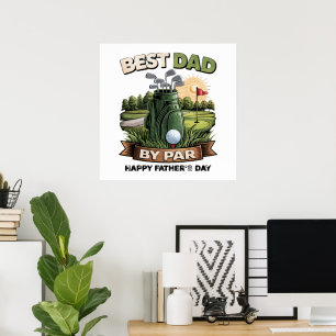 Best Dad By Par Golf Dad Funny Poster