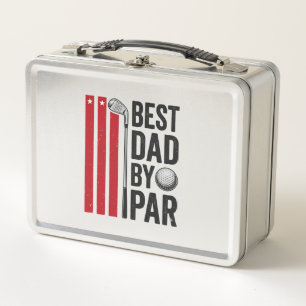 Best Dad By Par Golf Dad Vintage Design_1 Metal Lunch Box