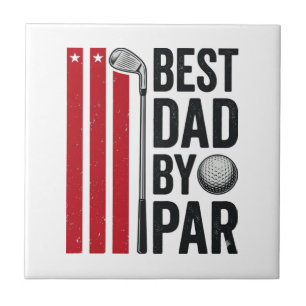 Best Dad By Par Golf Dad Vintage Design_1 Tile