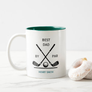 Best Dad by Par Golf Father's Day Daddy Gift Two-Tone Coffee Mug