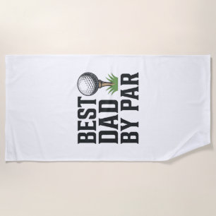 Best Dad By Par Golf Fathers Day Vintage Design_1 Beach Towel