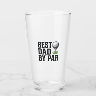Best Dad By Par Golf Fathers Day Vintage Design_1 Glass