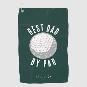 Best Dad By Par Golf Gag Green Custom Towel