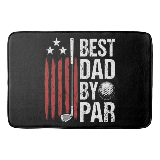 Best Dad By Par Golf Humour Bath Mat (Front)