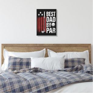 Best Dad By Par Golf Humour Canvas Print