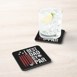 Best Dad By Par Golf Humour Coaster