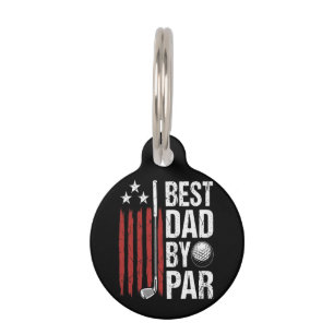 Best Dad By Par Golf Humour Pet Tag