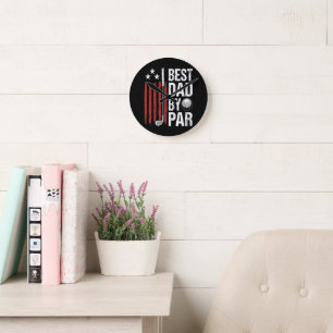 Best Dad By Par Golf Humour Round Clock