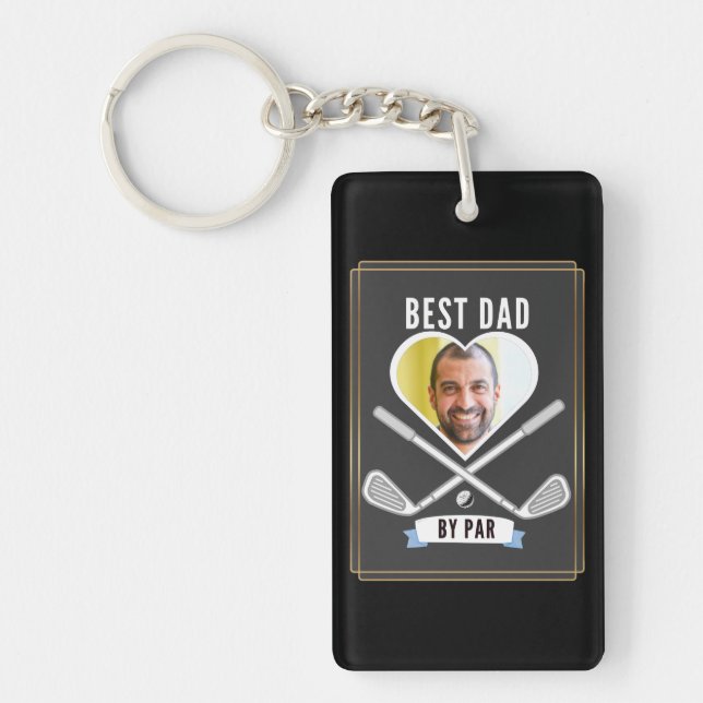  Best Dad by Par Golf Lover Acrylic Keychain (Front)