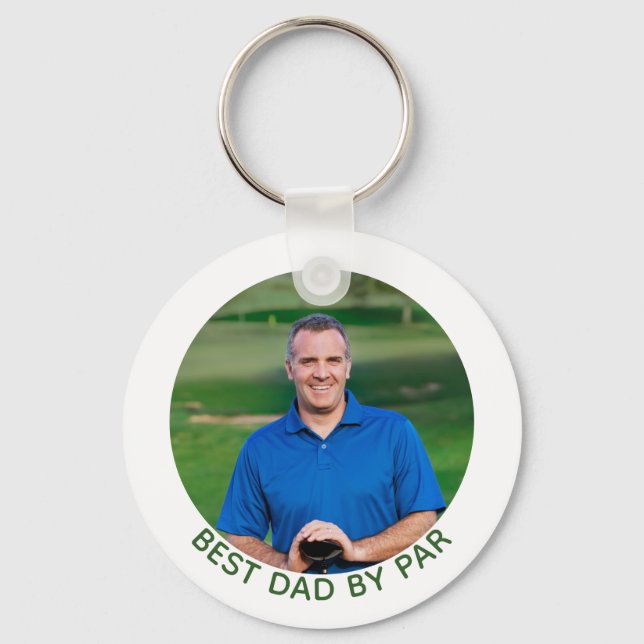 Best Dad By Par Golf Photo  Key Ring (Front)
