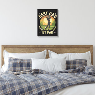 Best Dad By Par Golf Sunset Vintage Canvas Print