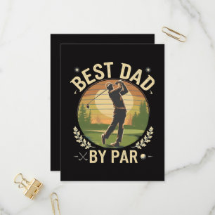 Best Dad By Par Golf Sunset Vintage Invitation Postcard