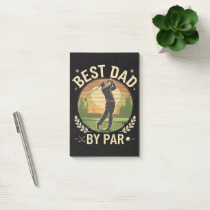 Best Dad By Par Golf Sunset Vintage Post-it Notes