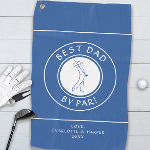 Best Dad By Par Golfer Humour Royal Blue Custom Golf Towel
