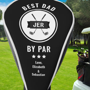 Best Dad By Par Golfer Pun Golf Lover Modern Black Head Cover
