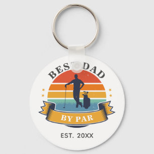 Best Dad By Par Golfing Fathers Day Sports Custom Key Ring