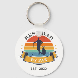 Best Dad By Par Golfing Fathers Day Sports Custom Key Ring