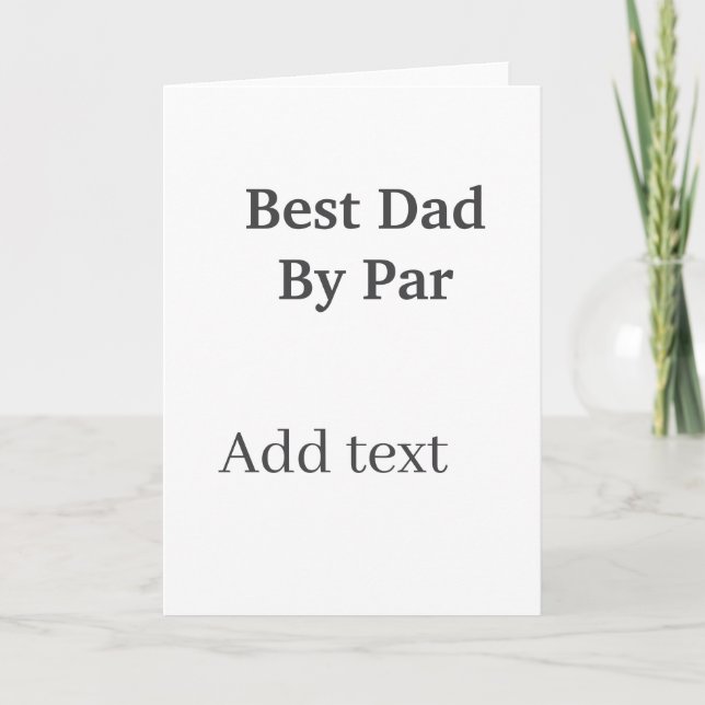 Best dad by par gray black father's day namesimple card (Front)
