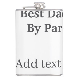 Best dad by par gray black father's day namesimple hip flask