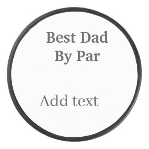 Best dad by par gray black father's day namesimple hockey puck