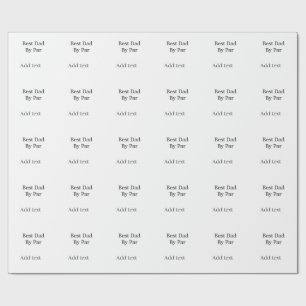 Best dad by par gray black father's day namesimple wrapping paper