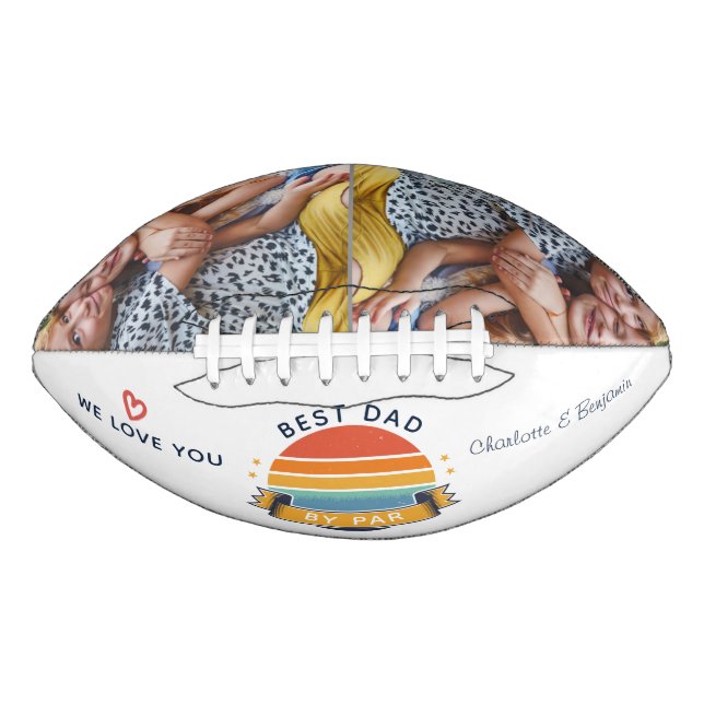 Best Dad By Par Kids Photos Fathers Day Keepsake American Football (Front)