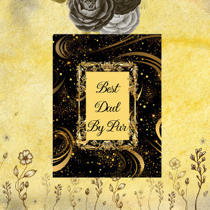 Best Dad By Par Modern Calligraphy Leafy Swirl Fun Fleece Blanket