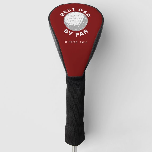 Best Dad By Par Modern Custom Golf Head Cover (Front)