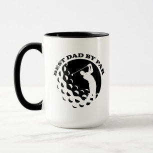 Best Dad By Par Modern Golf Golfing Mug