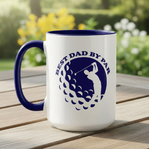 Best Dad By Par Modern Golf Golfing Mug
