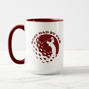 Best Dad By Par Modern Golf Golfing Mug
