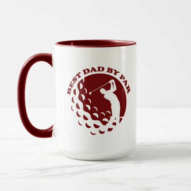 Best Dad By Par Modern Golf Golfing Mug (Left)