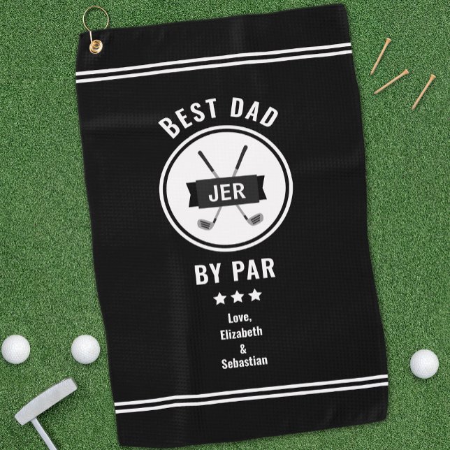Best Dad By Par Modern Golfer Golf Lover Black Pro Golf Towel (Best Dad By Par Modern Golfer Golf Lover Black Pro Golf Towel)