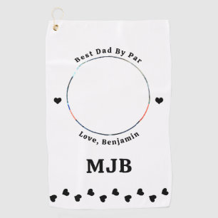 Best DAD By Par Modern Personalised Photo Golf Towel